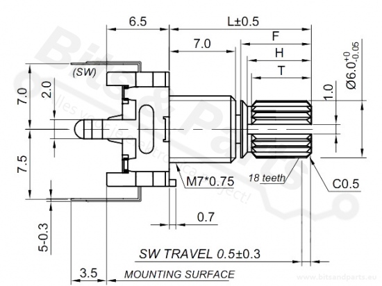 Rotary Encoder/Pulse Encoder - EC11 - 20mm